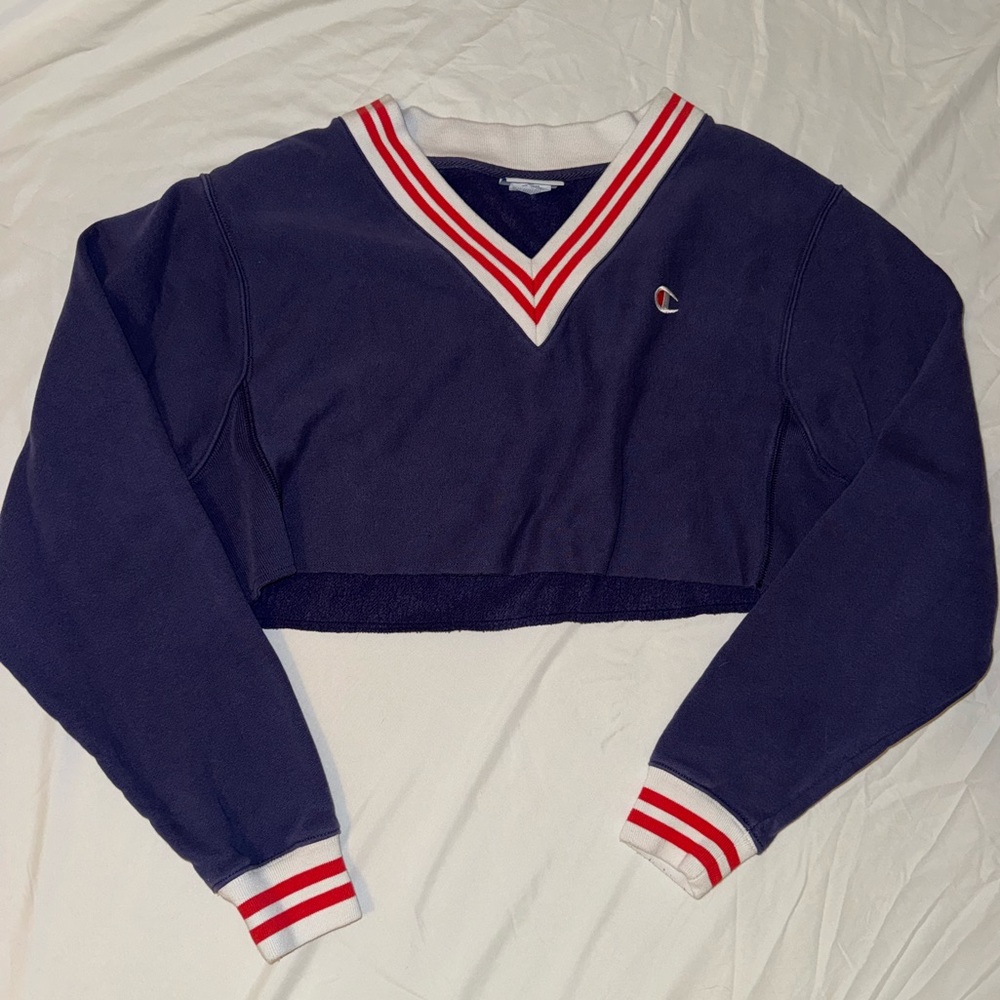 Champion Navy Blue V-Neck Women's Sweater